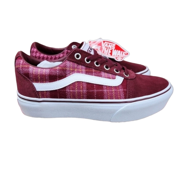 Vans Ward Platform Plaid Mix Houndstooth Sneakers - Picture 1 of 6